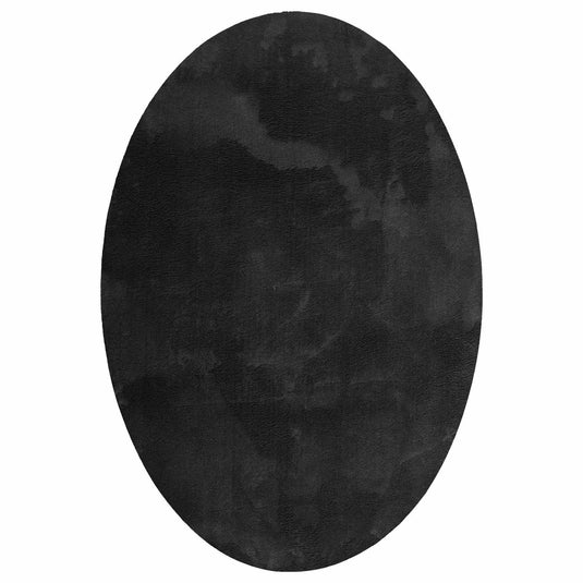 Vidaxl vloerkleden ovaal huarte zwart 160 x 230 cm 100% polyester