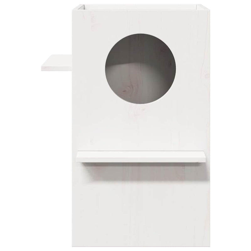 Load image into Gallery viewer, Vidaxl kattenhuis 43x43x60 cm massief grenenhout wit
