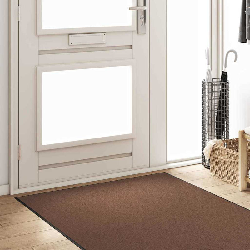 Afbeelding laden in galerijviewer, Vidaxl deurmat bruin en zwart 120 x 350 cm polypropyleen en vinyl
