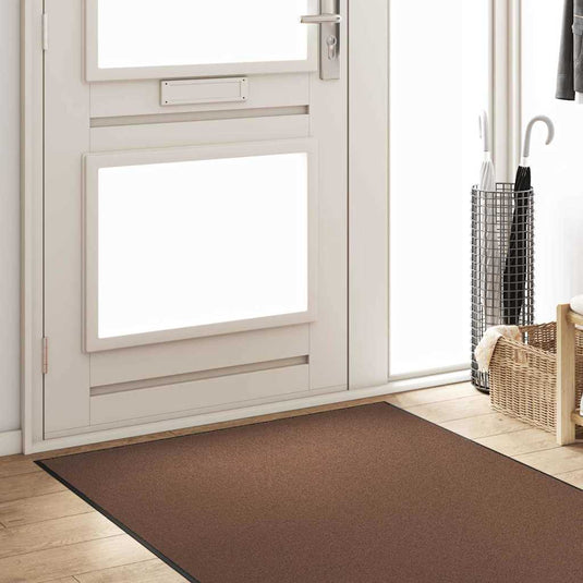 Vidaxl deurmat bruin en zwart 120 x 400 cm polypropyleen en vinyl