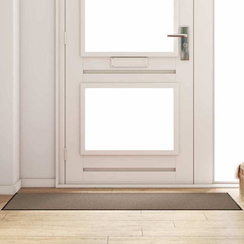 Afbeelding laden in galerijviewer, Vidaxl deurmat beige en zwart 60 x 180 cm polypropyleen en vinyl
