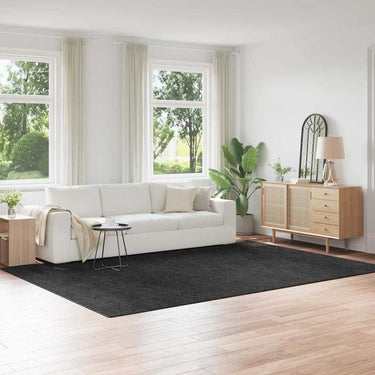 Vidaxl antislip shaggy tapijt donkergrijs 240 x 340 cm pp