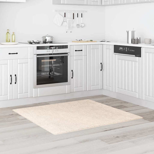 Vidaxl antislip shaggy tapijt crème 120 x 120 cm pp