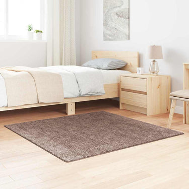 Vidaxl antislip shaggy tapijt bruin 120 x 120 cm pp