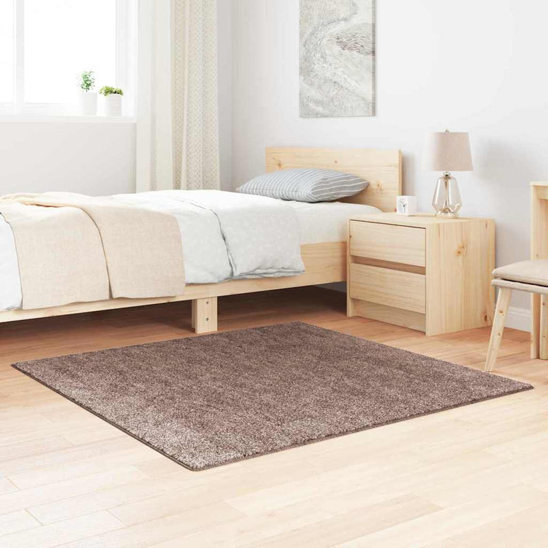 Afbeelding laden in galerijviewer, Vidaxl antislip shaggy tapijt bruin 120 x 120 cm pp
