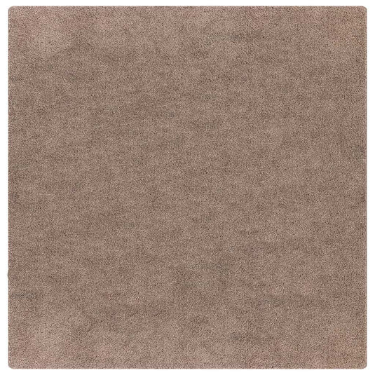 Vidaxl antislip shaggy tapijt bruin 120 x 120 cm pp