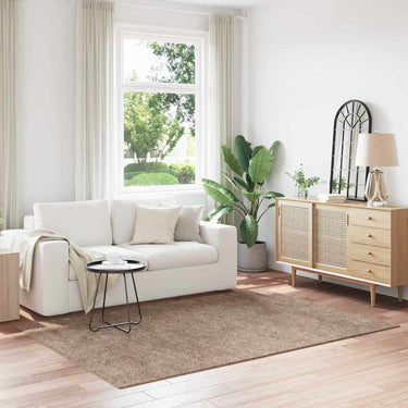 Vidaxl antislip shaggy tapijt bruin 160 x 230 cm pp