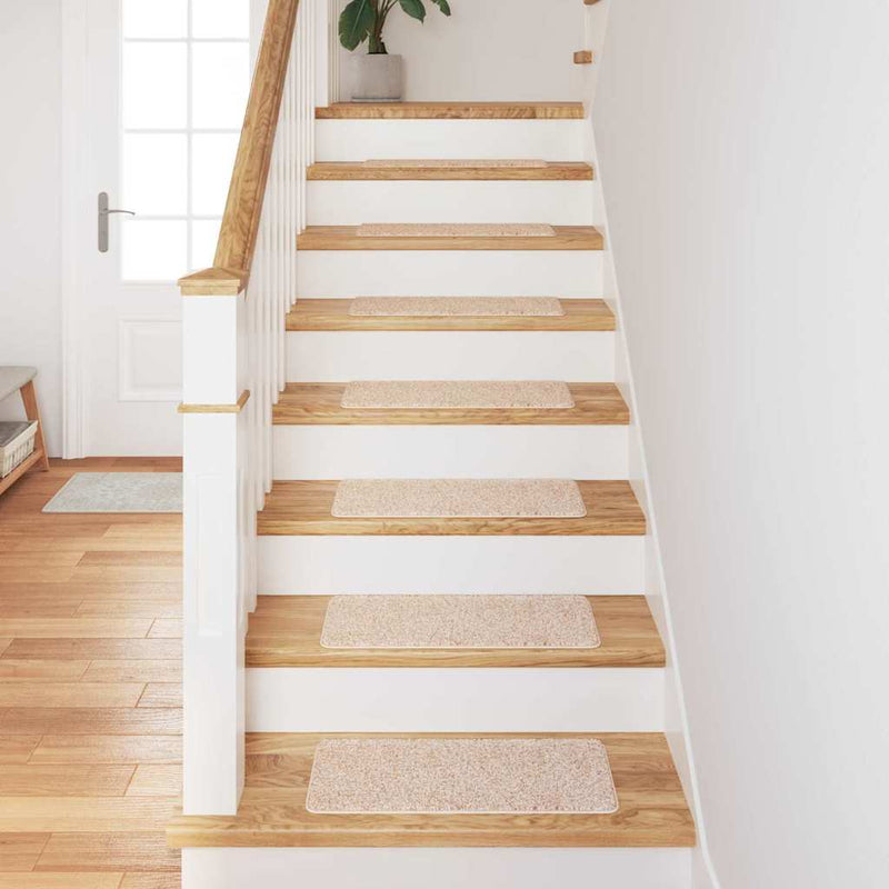 Afbeelding laden in galerijviewer, Vidaxl antislip trapmatten latex achterkant 15 pcs crème 60 x 25 cm pp
