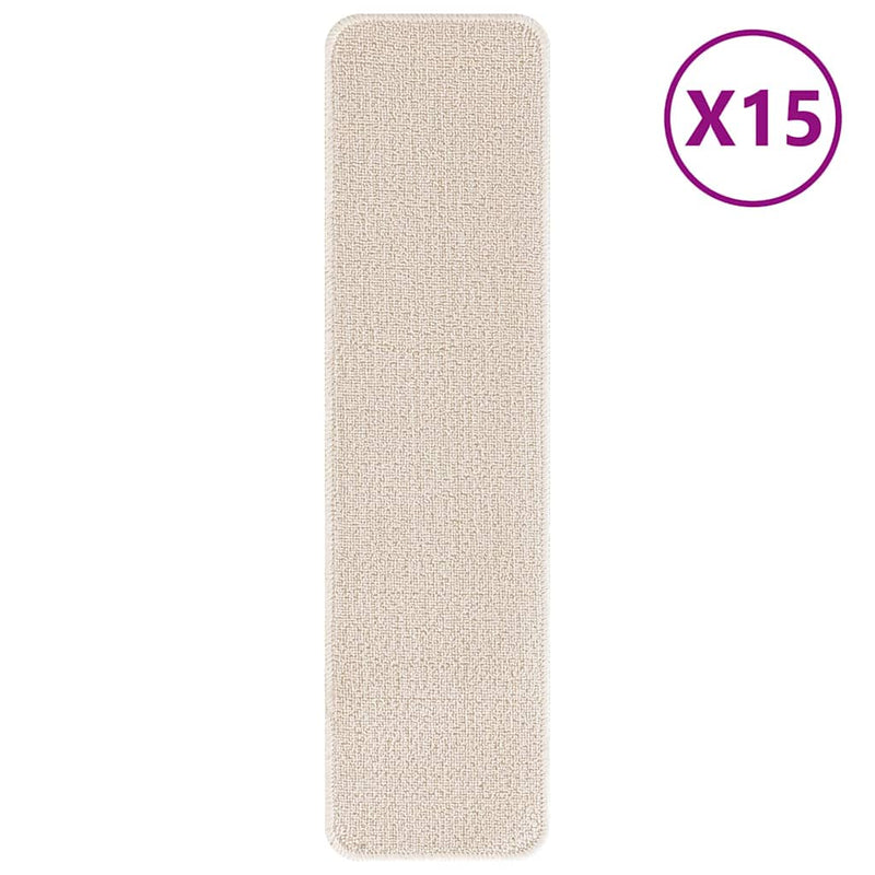 Afbeelding laden in galerijviewer, Vidaxl antislip trapmatten rechthoekig 15 pcs crème 75 x 20 cm pp
