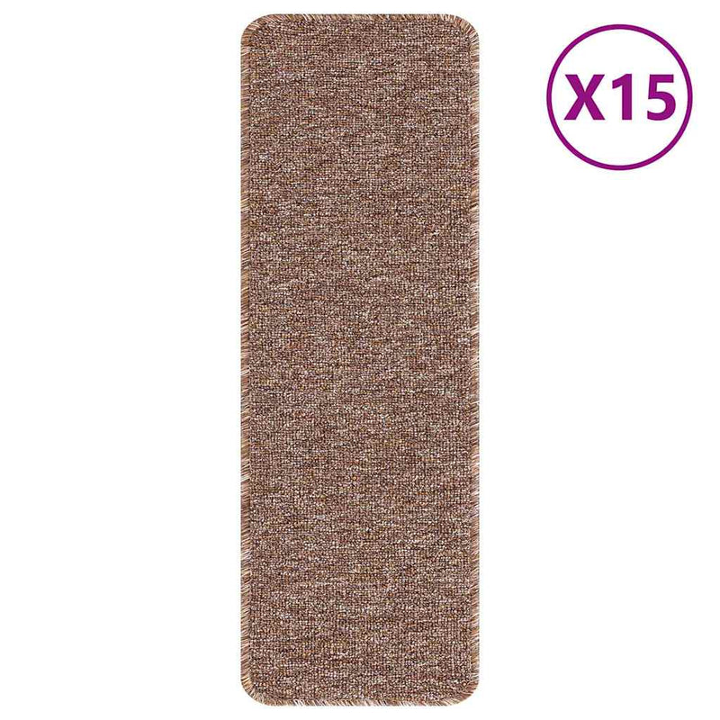 ギャラリービューアに画像をロードする, Vidaxl antislip trapmatten latex achterkant 15 pcs bruin 60 x 25 cm pp
