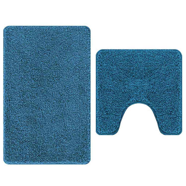 Vidaxl antislip badmat set 2 pcs blauw pp