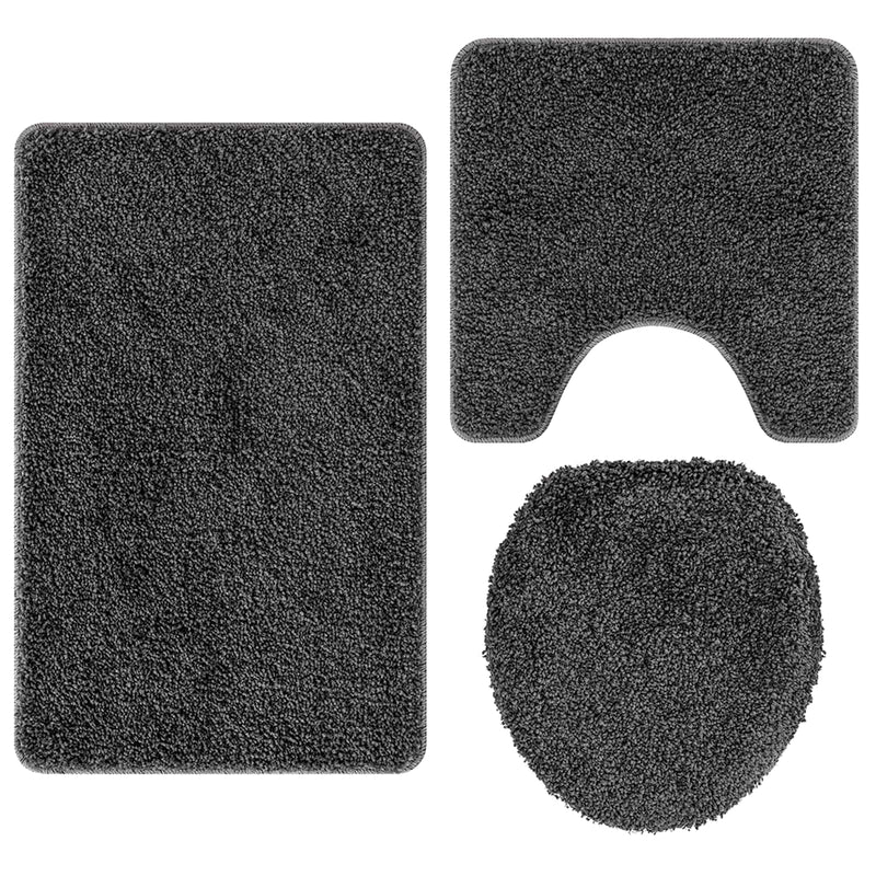 ギャラリービューアに画像をロードする, Vidaxl antislip badmat set 3 pcs donkergrijs pp
