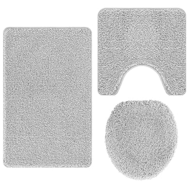 Vidaxl antislip badmat set 3 pcs grijs pp