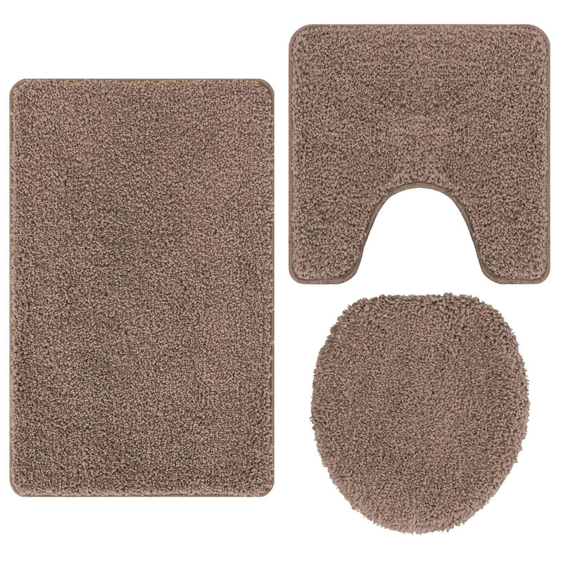 Afbeelding laden in galerijviewer, Vidaxl antislip badmat set 3 pcs bruin pp
