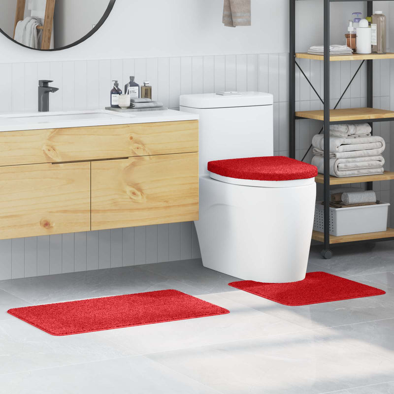 Afbeelding laden in galerijviewer, Vidaxl antislip badmat set 3 pcs rood pp
