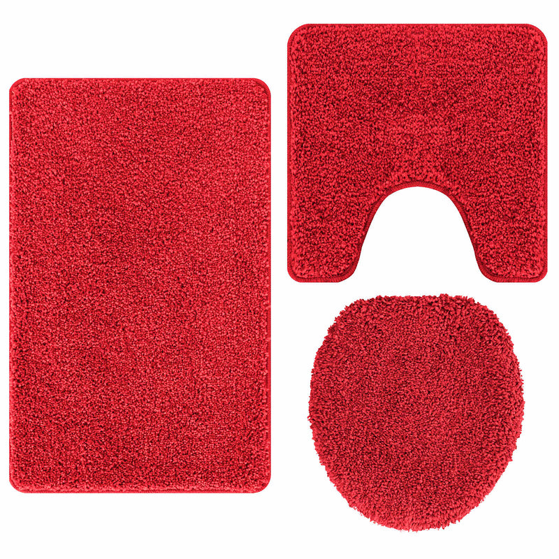 Afbeelding laden in galerijviewer, Vidaxl antislip badmat set 3 pcs rood pp
