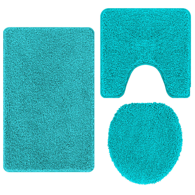 Chargez l'image dans la visionneuse de la galerie, Vidaxl antislip badmat set 3 pcs turquoise pp
