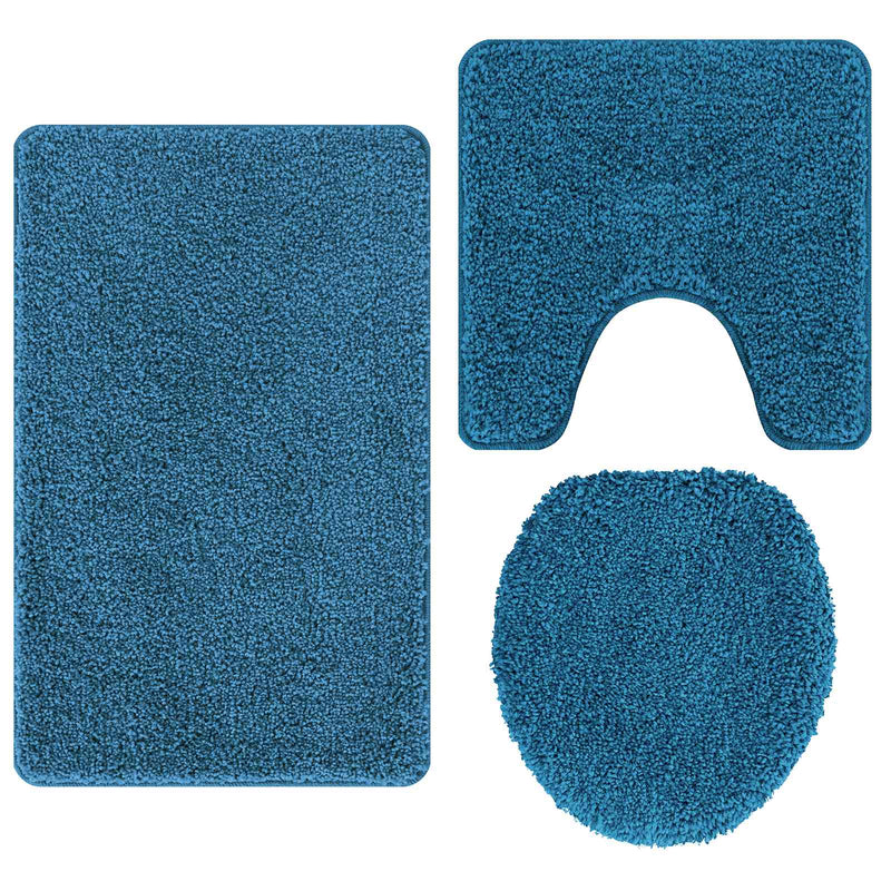 Afbeelding laden in galerijviewer, Vidaxl antislip badmat set 3 pcs blauw pp
