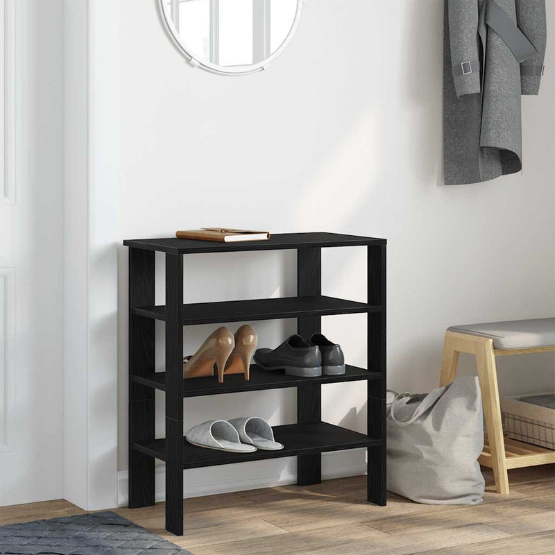 Load image into Gallery viewer, Vidaxl schoenenrek 61x32x70 cm bewerkt hout zwart
