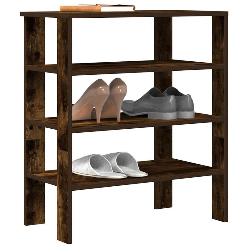 Load image into Gallery viewer, Vidaxl schoenenrek 61x32x70 cm bewerkt hout gerookt eikenkleurig
