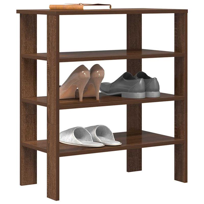 Load image into Gallery viewer, Vidaxl schoenenrek 61x32x70 cm bewerkt hout bruin eikenkleur
