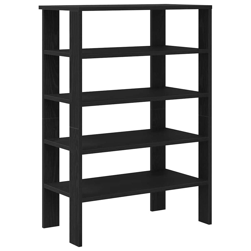 Afbeelding laden in galerijviewer, Vidaxl schoenenrek 61x32x87,5 cm bewerkt hout zwart
