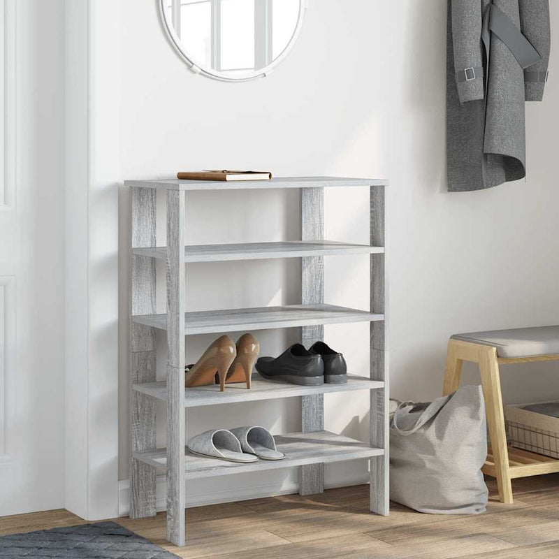 Load image into Gallery viewer, Vidaxl schoenenrek 61x32x87,5 cm bewerkt hout grijs sonoma eikenkleur
