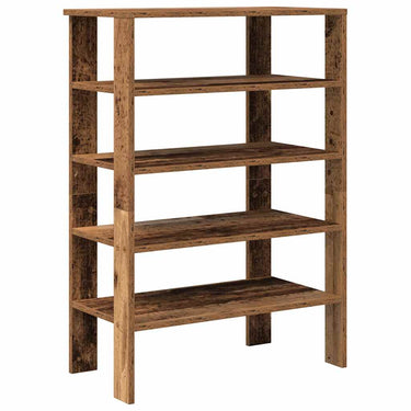 Vidaxl schoenenrek 61x32x87,5 cm bewerkt hout oud houtkleurig