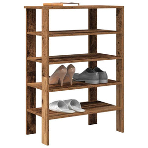 Vidaxl schoenenrek 61x32x87,5 cm bewerkt hout oud houtkleurig