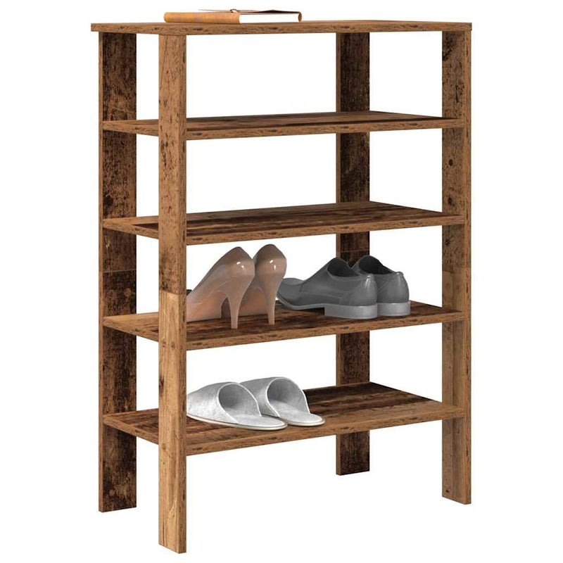 Load image into Gallery viewer, Vidaxl schoenenrek 61x32x87,5 cm bewerkt hout oud houtkleurig
