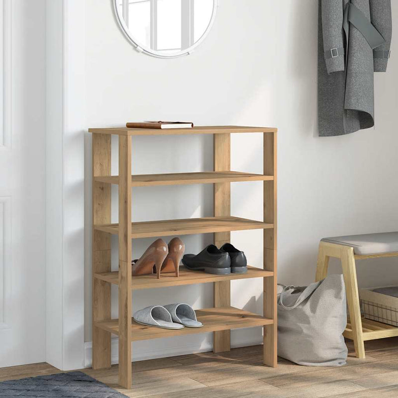 Load image into Gallery viewer, Vidaxl schoenenrek 61x32x87,5 cm bewerkt hout artisanaal eikenkleur
