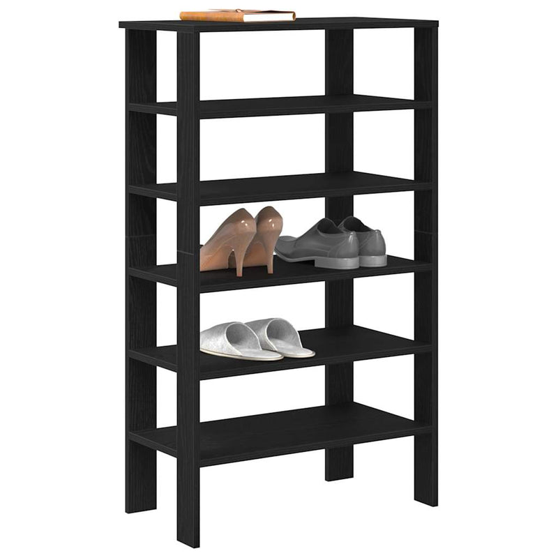 Load image into Gallery viewer, Vidaxl schoenenrek 61x32x105 cm bewerkt hout zwart
