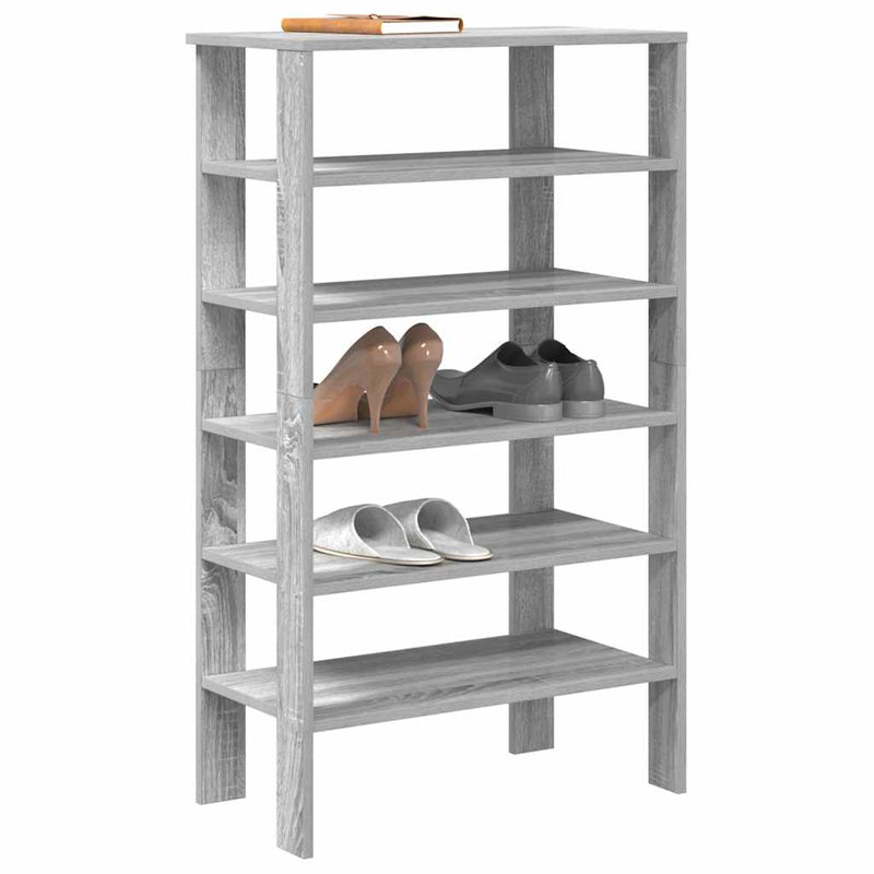 Load image into Gallery viewer, Vidaxl schoenenrek 61x32x105 cm bewerkt hout grijs sonoma eikenkleurig

