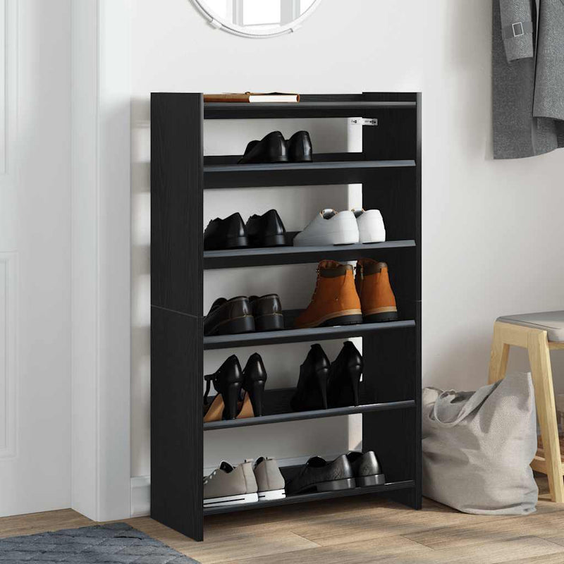 Load image into Gallery viewer, Vidaxl schoenenrek 60x25x100 cm bewerkt hout zwart
