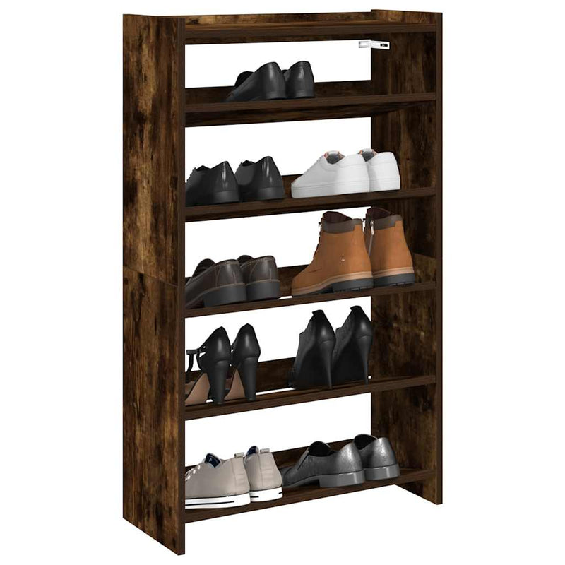 Load image into Gallery viewer, Vidaxl schoenenrek 60x25x100 cm bewerkt hout gerookt eikenkleurig
