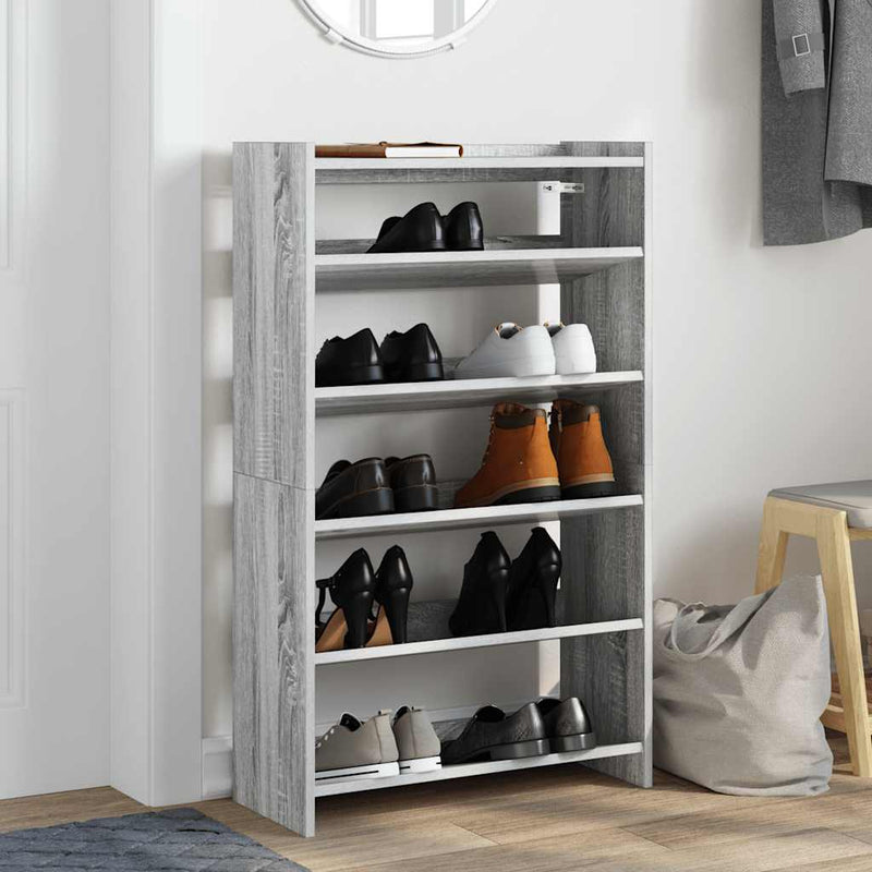 Load image into Gallery viewer, Vidaxl schoenenrek 60x25x100 cm bewerkt hout grijs sonoma eikenkleurig
