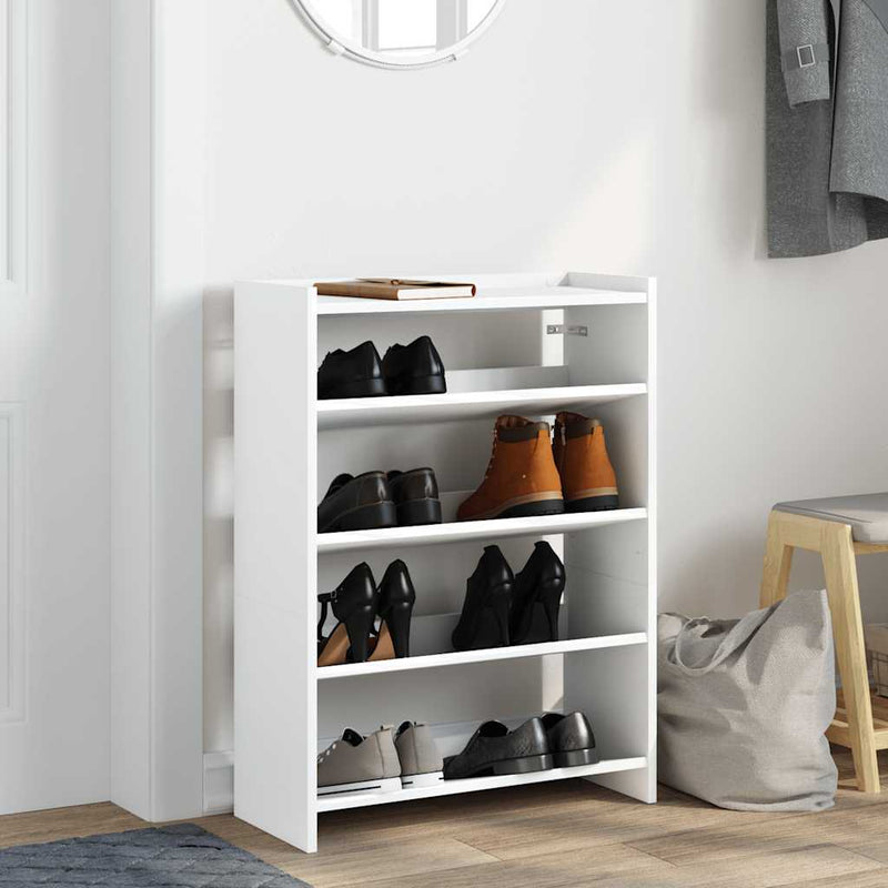 Load image into Gallery viewer, Vidaxl schoenenrek 60x25x81 cm bewerkt hout wit
