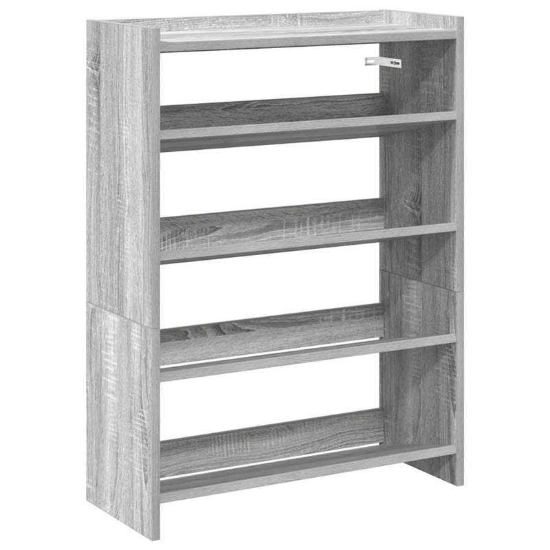 Load image into Gallery viewer, Vidaxl schoenenrek 60x25x81 cm bewerkt hout grijs sonoma eikenkleurig
