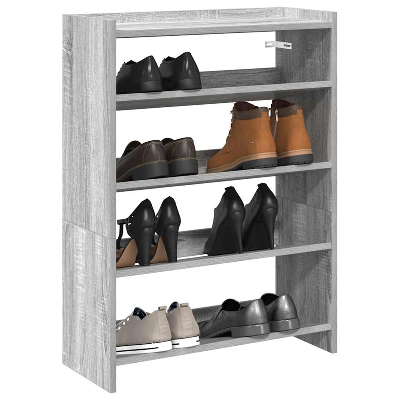 Load image into Gallery viewer, Vidaxl schoenenrek 60x25x81 cm bewerkt hout grijs sonoma eikenkleurig
