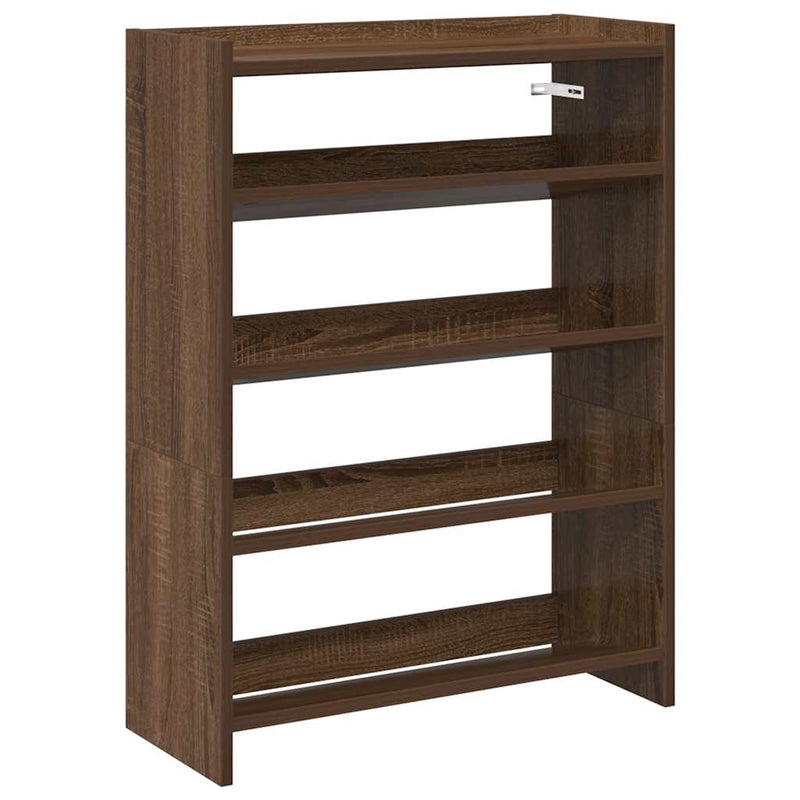 Load image into Gallery viewer, Vidaxl schoenenrek 60x25x81 cm bewerkt hout bruin eikenkleur
