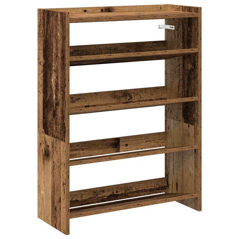 Load image into Gallery viewer, Vidaxl schoenenrek 60x25x81 cm bewerkt hout oud houtkleurig

