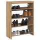 Vidaxl schoenenrek 60x25x81 cm bewerkt hout artisanaal eikenkleur