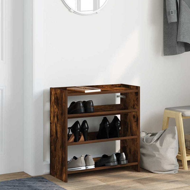 Load image into Gallery viewer, Vidaxl schoenenrek 60x25x62 cm bewerkt hout gerookt eikenkleurig
