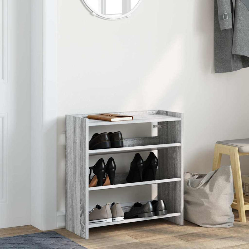 Load image into Gallery viewer, Vidaxl schoenenrek 60x25x62 cm bewerkt hout grijs sonoma eikenkleurig
