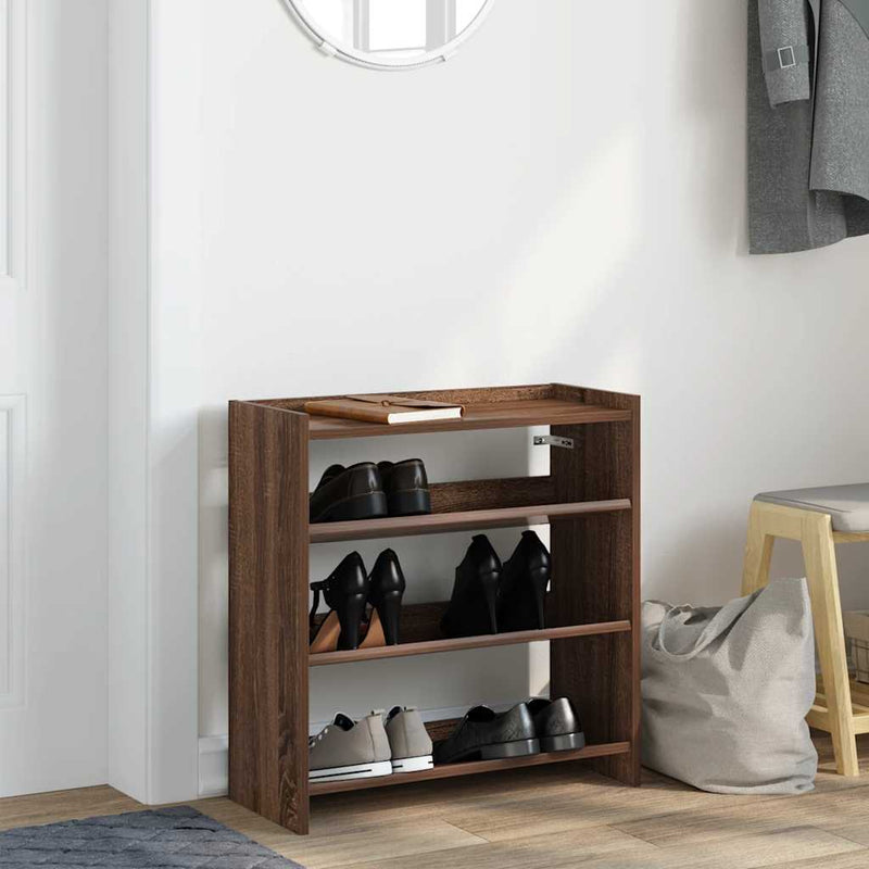 Load image into Gallery viewer, Vidaxl schoenenrek 60x25x62 cm bewerkt hout bruin eikenkleur
