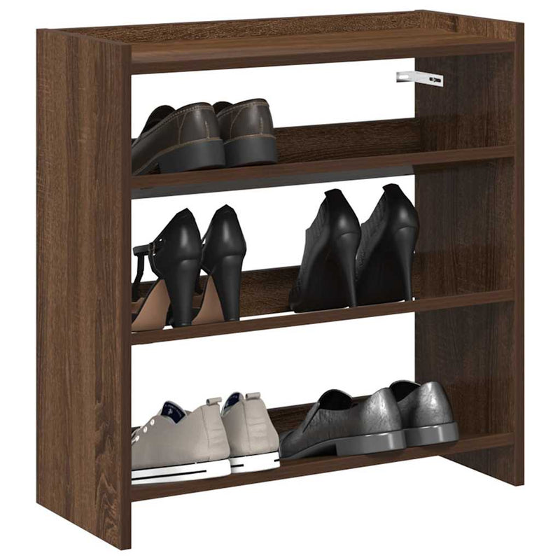 Load image into Gallery viewer, Vidaxl schoenenrek 60x25x62 cm bewerkt hout bruin eikenkleur
