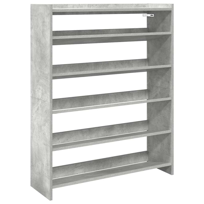 Afbeelding laden in galerijviewer, Vidaxl schoenenkast 80x25x100 cm bewerkt hout betongrijs
