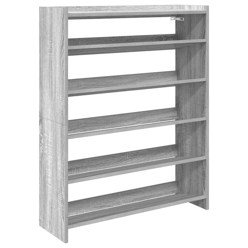 Load image into Gallery viewer, Vidaxl schoenenrek 80x25x100 cm bewerkt hout grijs sonoma eikenkleurig
