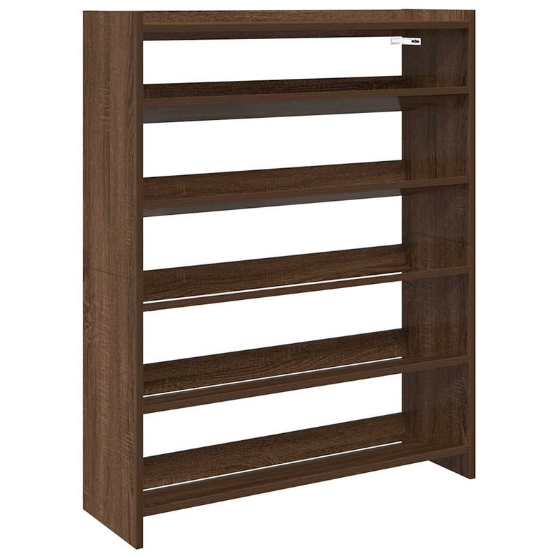 Load image into Gallery viewer, Vidaxl schoenenrek 80x25x100 cm bewerkt hout bruin eikenkleur
