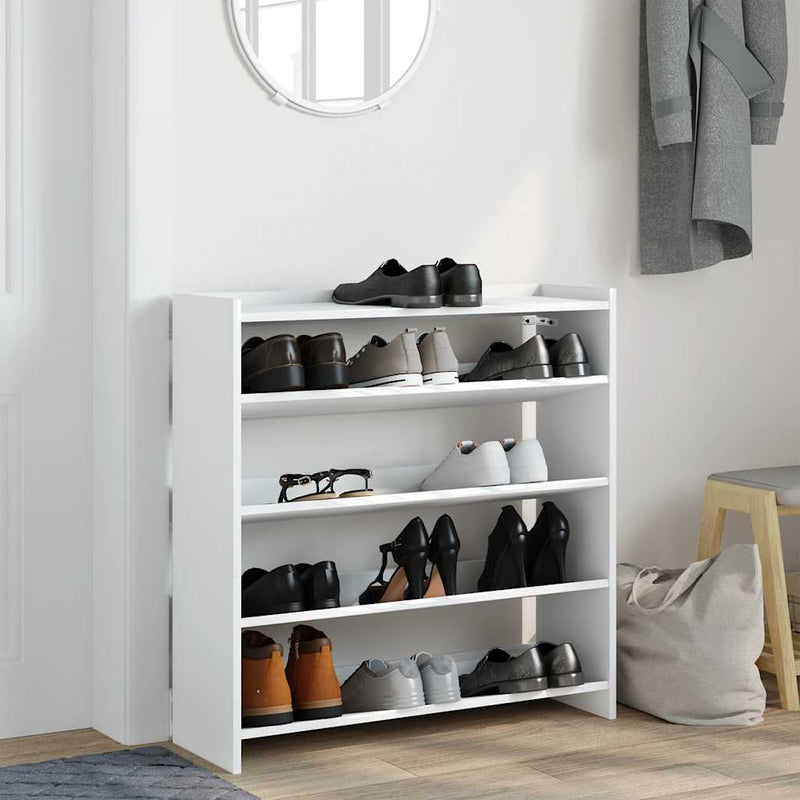 Load image into Gallery viewer, Vidaxl schoenenrek 80x25x81 cm bewerkt hout wit
